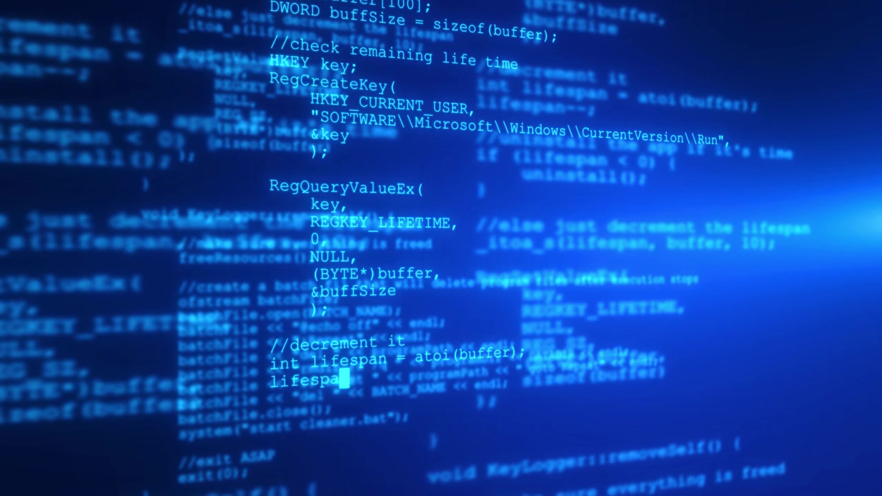Programming code running computer screen terminal developing programming and coding technologies