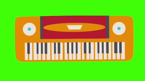 animation of music synthesizer on a green screen