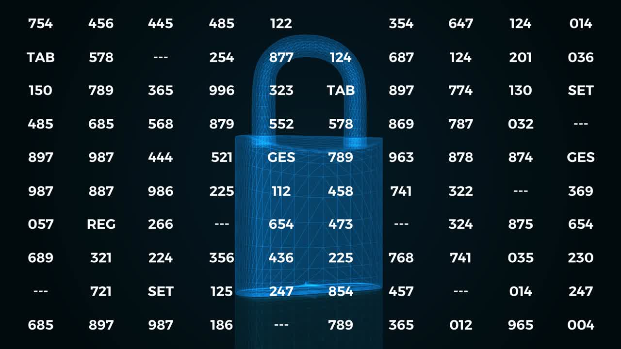 protección de datos, seguridad digital, animación con diagramas gráficos.