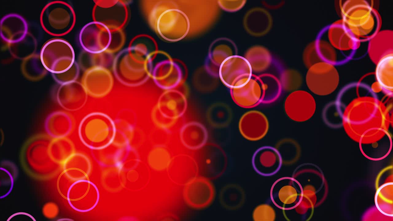 filas de círculos y anillos de varios colores