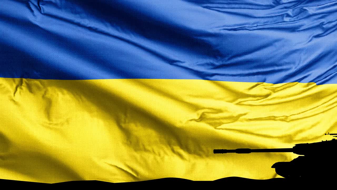 전쟁 크가 지나가는 우크라이나 발이 흔들리고 있습니다.