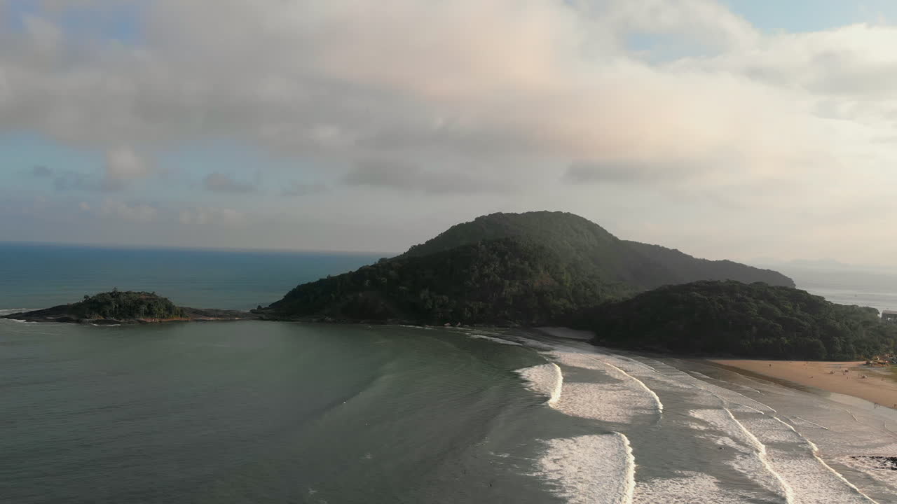 열대 해변의 항공 영상