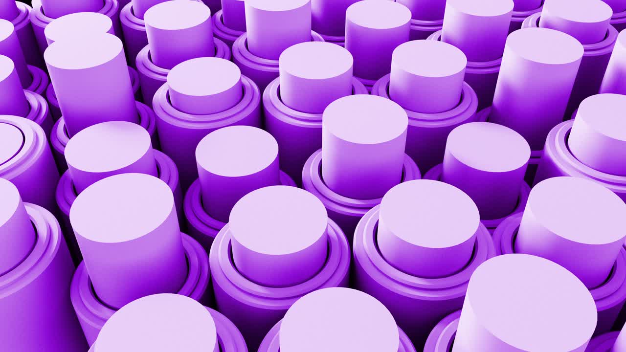 abstracto 3d formas de cilindro de fondo animado de renderización. telón de fondo de bucle de 4k.