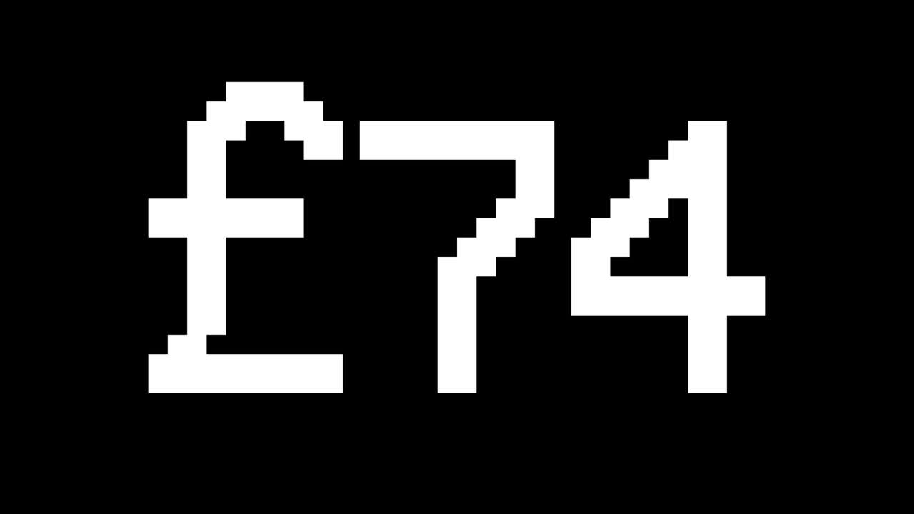 Black Background Pound rising from 0 to 100 - Digital counter number 0-100 - Loading progress bar with percentage - 0-100£ - Count up From 100 to 0