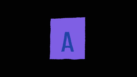 purple paper letter a