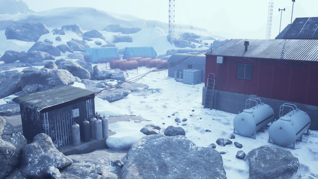 Remote Research Station in Antarctica