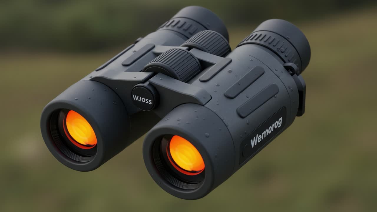 A Close-Up View of High-Performance Binoculars Showcasing Advanced Optical Design and Enhancements for Outdoor Viewing in Various Environments