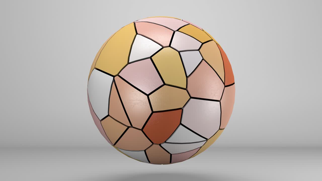 Colorful big sphere, transforming texture. Abstract animation, 3d render.
