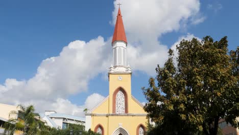 cathedral of our lady of the immaculate conception of papeete, located close to the waterfront esplanade in capital city papeete,tahiti.