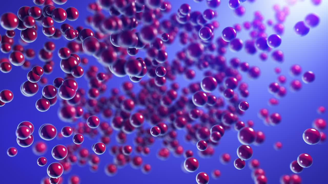 추상적인 미래주의적 은 구들이 천천히 회전하고 현장 깊이 효과가 있습니다.