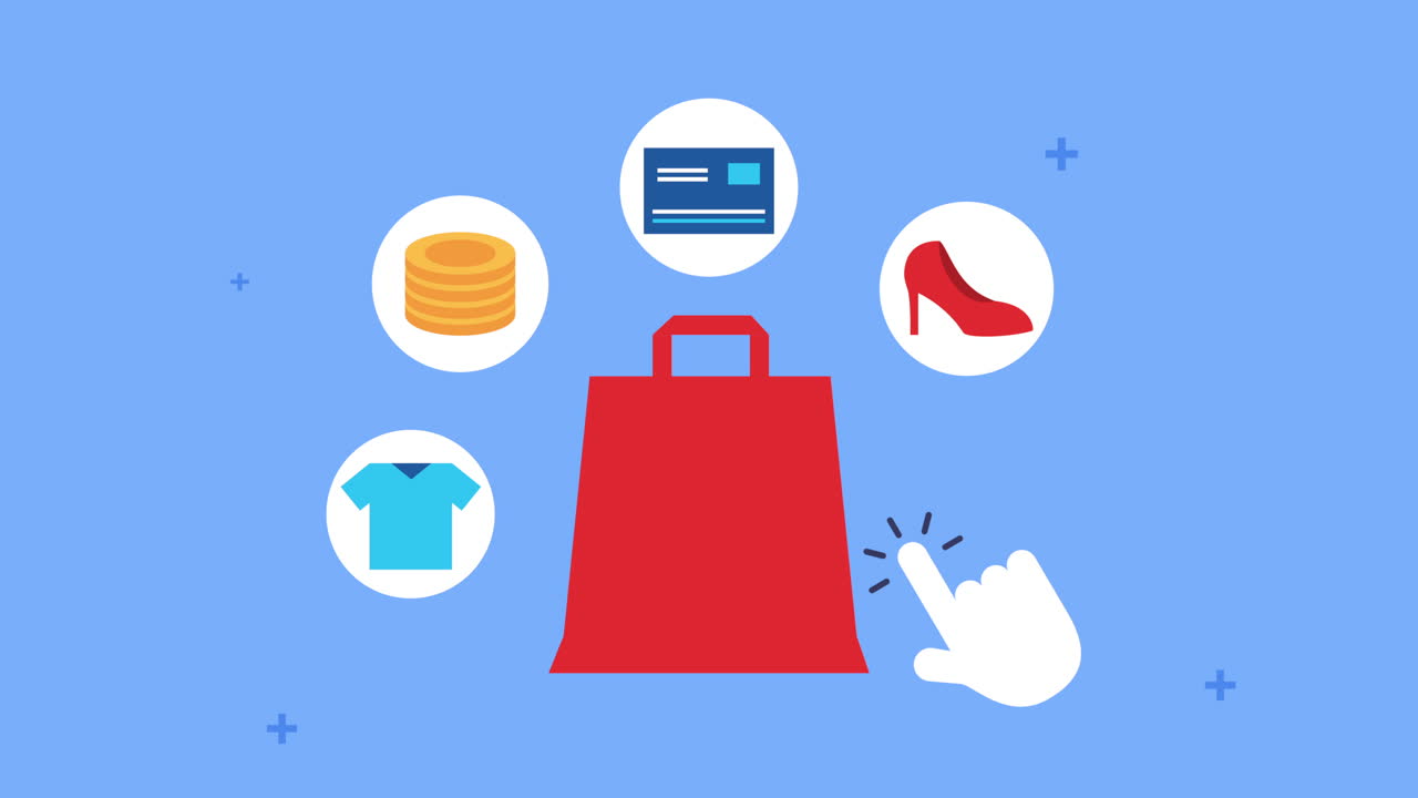 전자 상거래 아이콘 쇼핑백