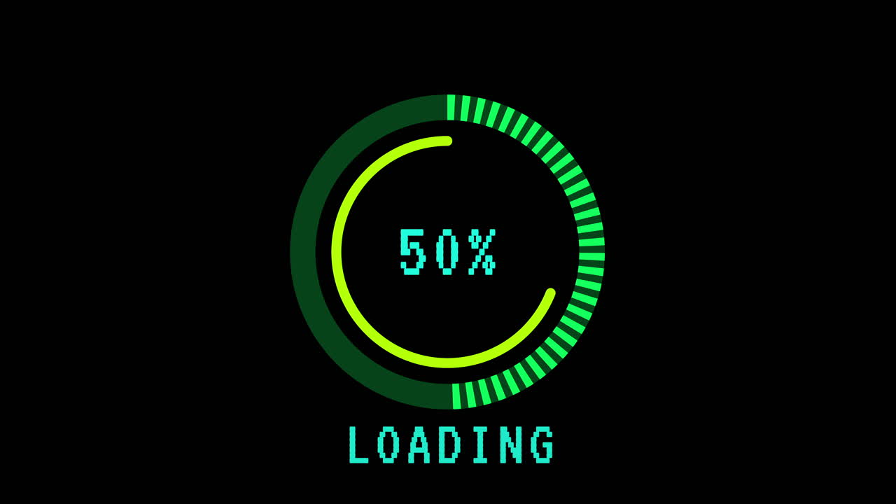 Animated Digital Loading Progress Bar with Percentage