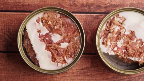 canned meat in metal cans