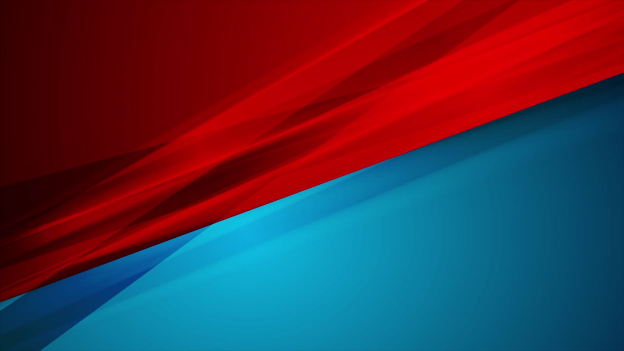 Red and blue glossy stripes abstract geometric corporate motion design