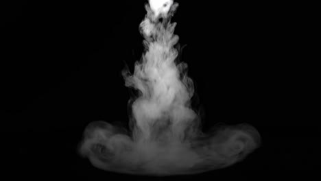 smoke spraying from the top to down on black background