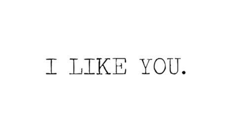 the changing text i like - miss - want - love you, black characters on a white background, typewriter font