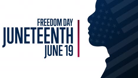 juneteenth. freedom day. june 19. flat holiday animation. motion graphic design. 4k, hd loop footage.