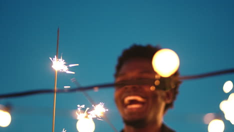 Black-man,-laughing-or-dancing