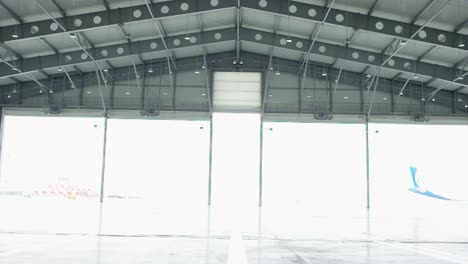 empty airplane hangar