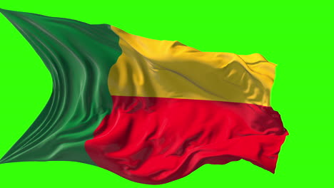 flag of benin waving on green screen