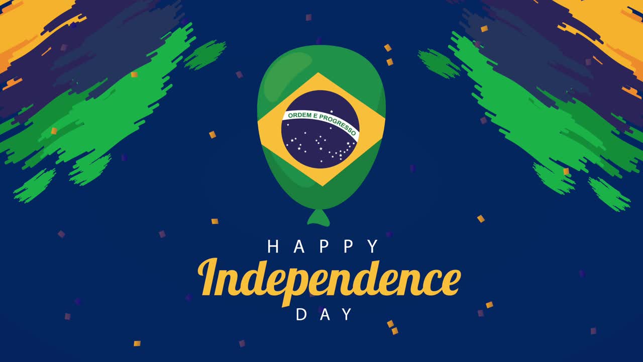 브라질의 독립기념일 축제는 헬 풍선으로 발을 색로 표시합니다.