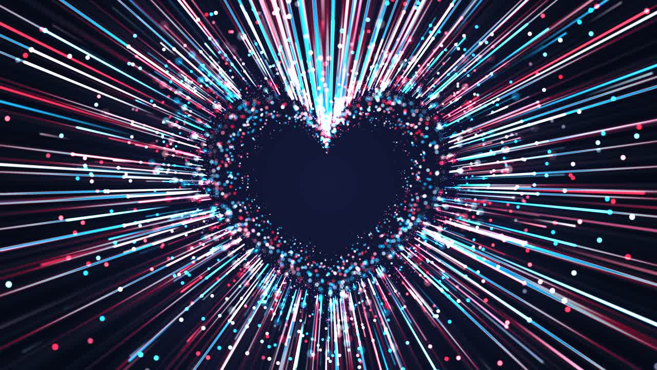 Glamour Colorful Particles Shape Heart Background Saint Valentine’s Day