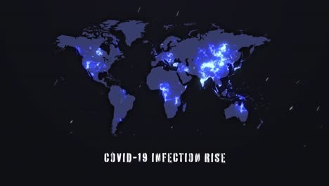 Wörter:-Covid-19-Pandemie-Infektionsraten-Auf-Einer-Weltkarte,-Die-Die-Globale-Ausbreitung-Von-Covid-19-Zeigt