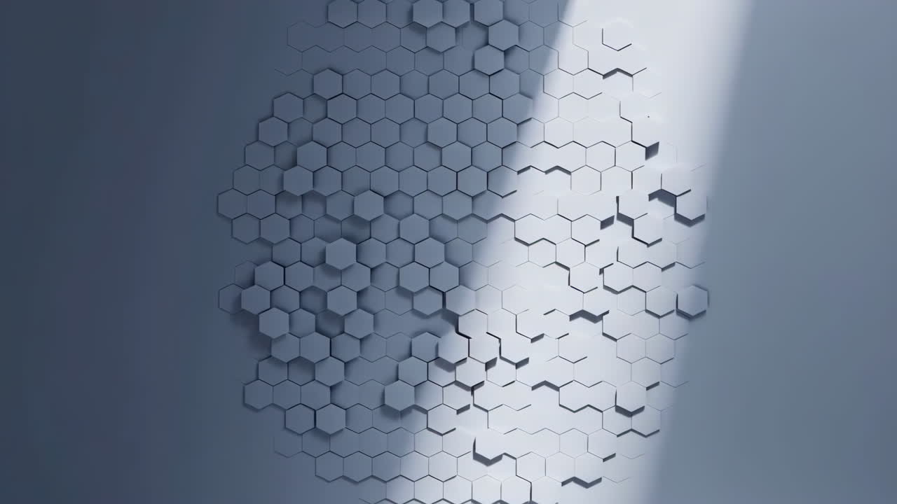 Abstract Hexagonal Pattern with Dynamic Light and Shadow