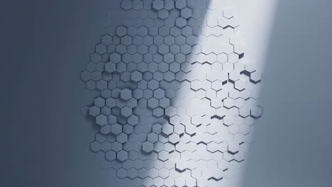 abstract hexagonal pattern with dynamic light and shadow