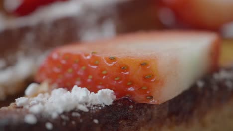 strawberry waffle with powdered sugar