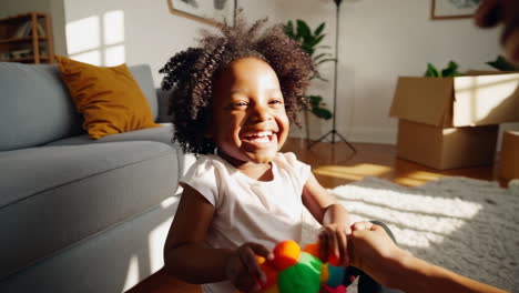 joyful family moments in their new home