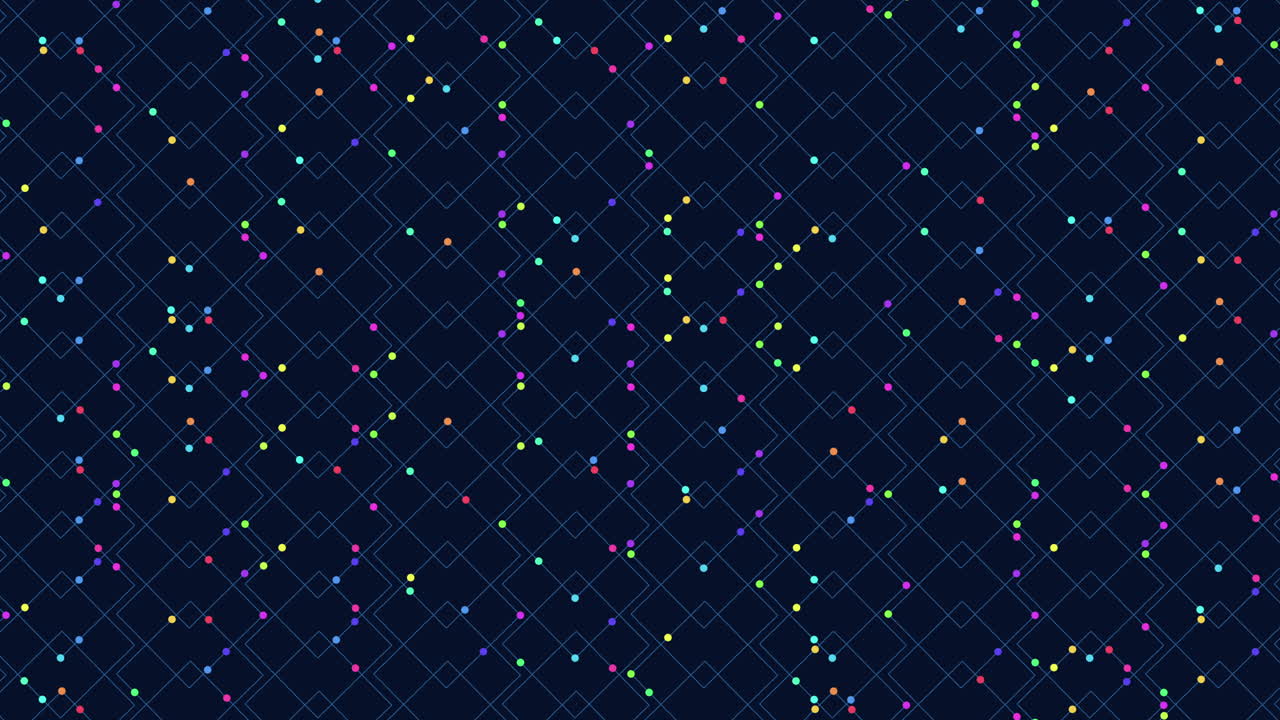 Motivo a griglia di punti colorati su sfondo scuro