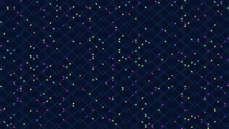 patrón de cuadrícula de puntos colorido en fondo oscuro