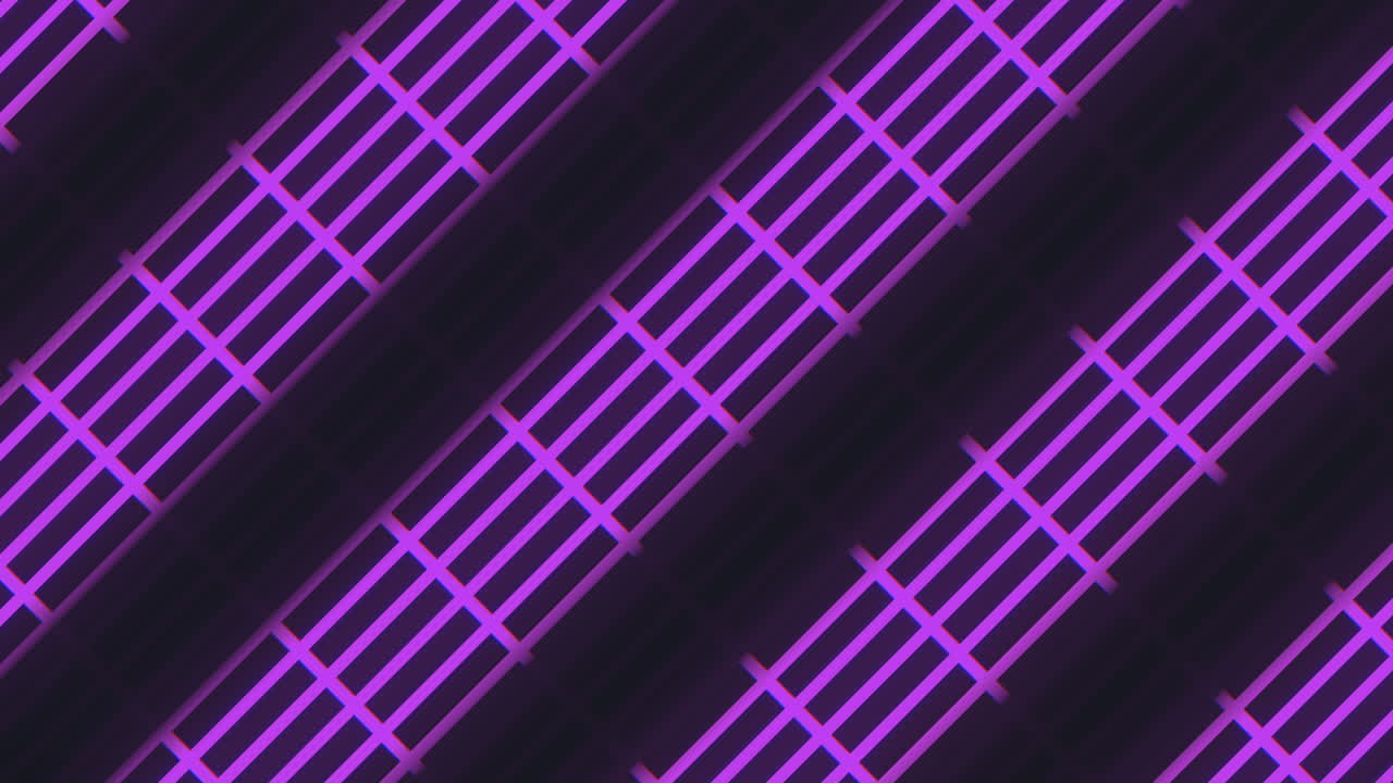 Neon purple geometric pattern on black gradient