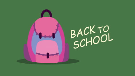 back to school lettering with schoolbag