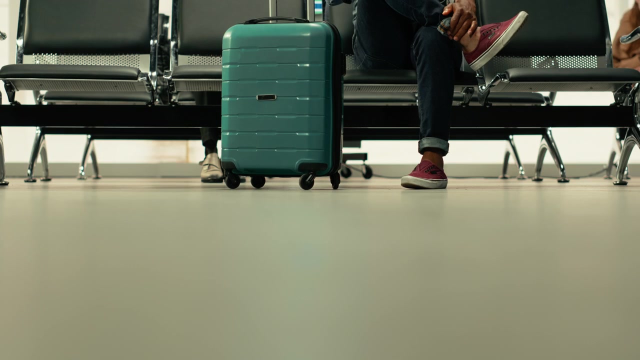 Multicultural group of passengers waiting before interstate coach departure