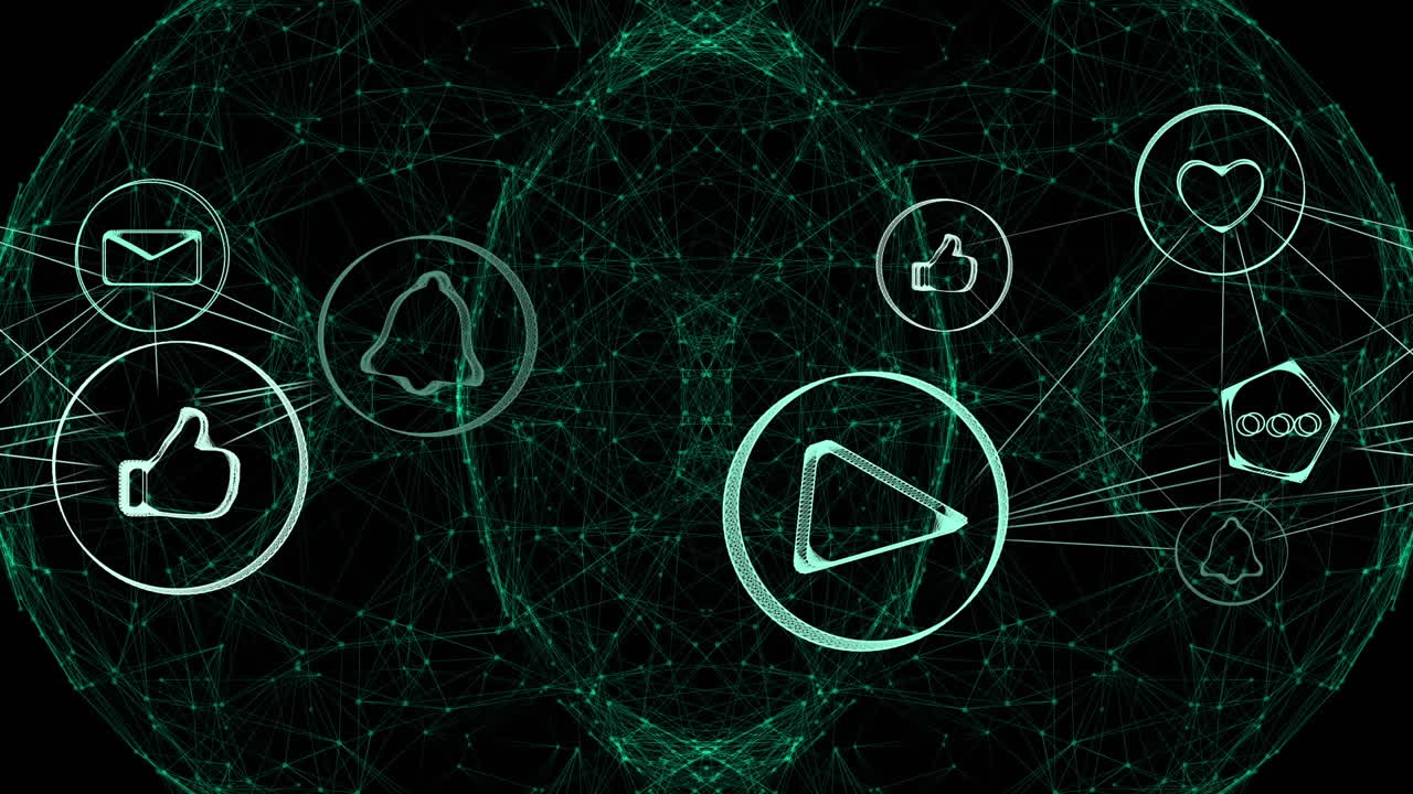 globo brillante contra la red de iconos de conexiones