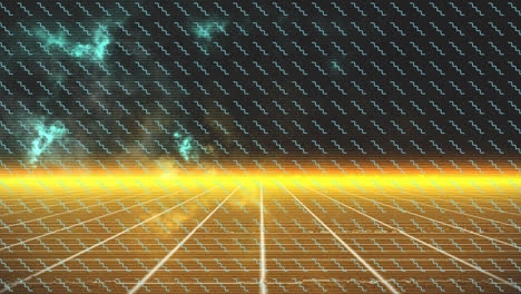 animación de múltiples zigzags sobre una cuadrícula digital