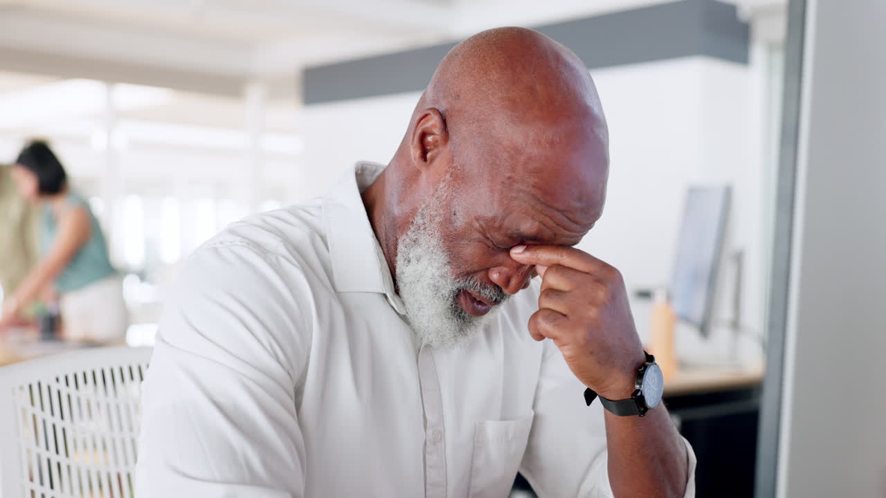 Headache, anxiety and stress of black man