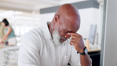 headache, anxiety and stress of black man