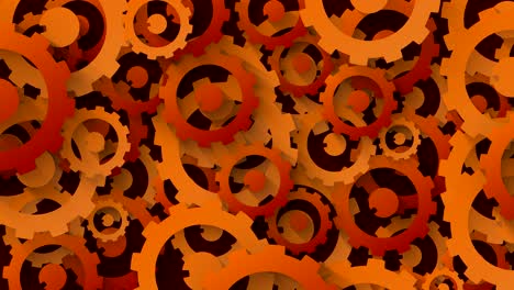 orange gears abstract technology concept loop animation