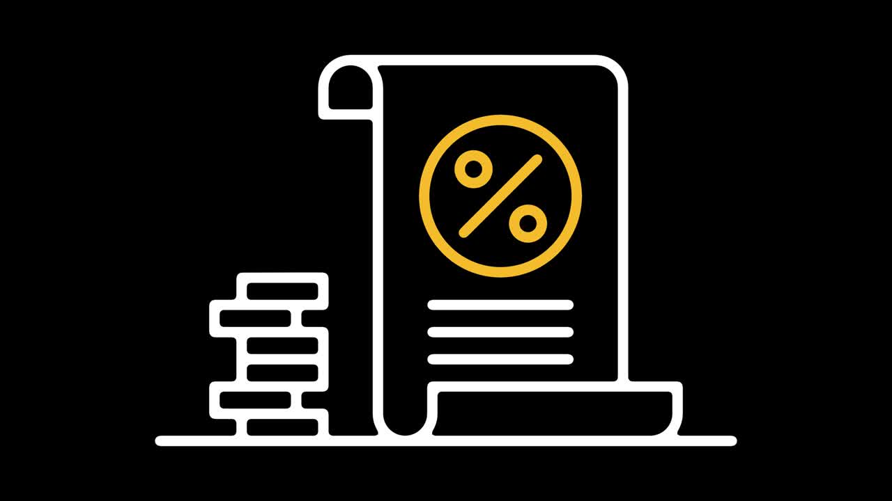 calculadora de devoluciones de impuestos animación del icono de la línea con alfa