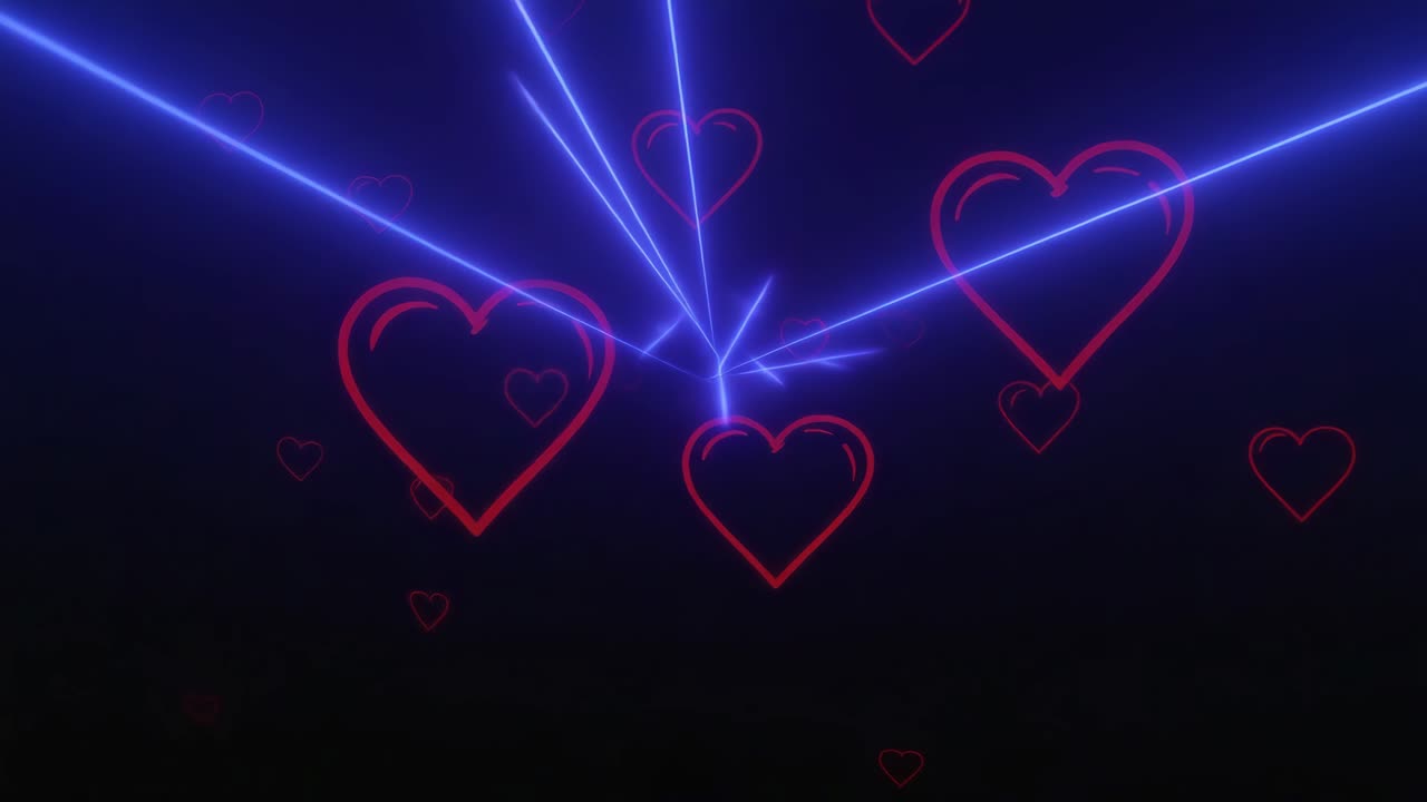 Neon Hearts Abstract