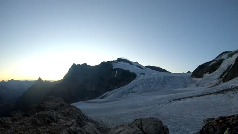 A-Sunrise-time-lapse-video-over-the-Steingletscher-glacier-in-the-Sustenpass-region-of-the-Swiss-Alps-at-2,800m-Switzerland