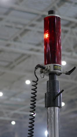 red warning light on industrial equipment