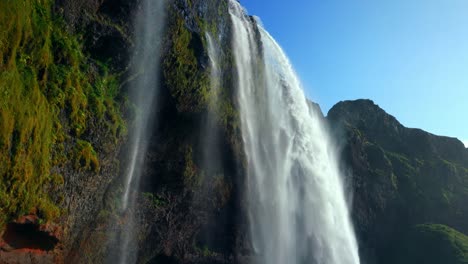 famous waterfall of seljalandsfoss in south region of iceland