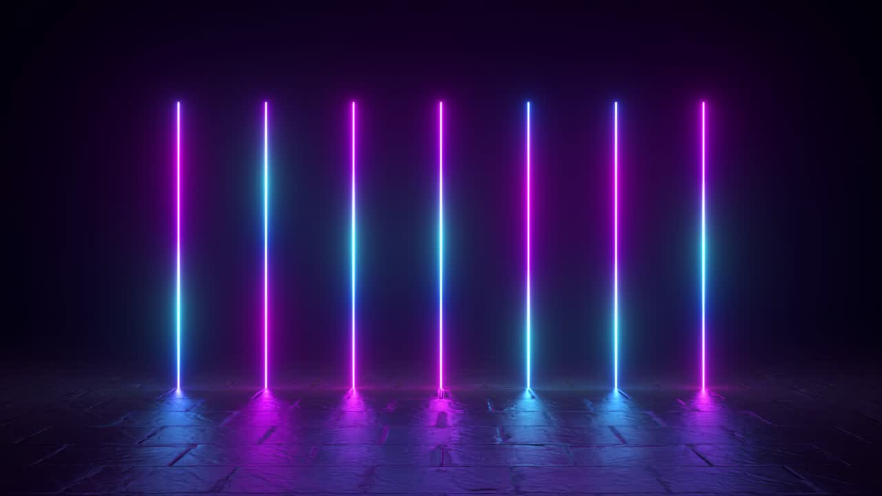 네온 빛 수직 선 배경