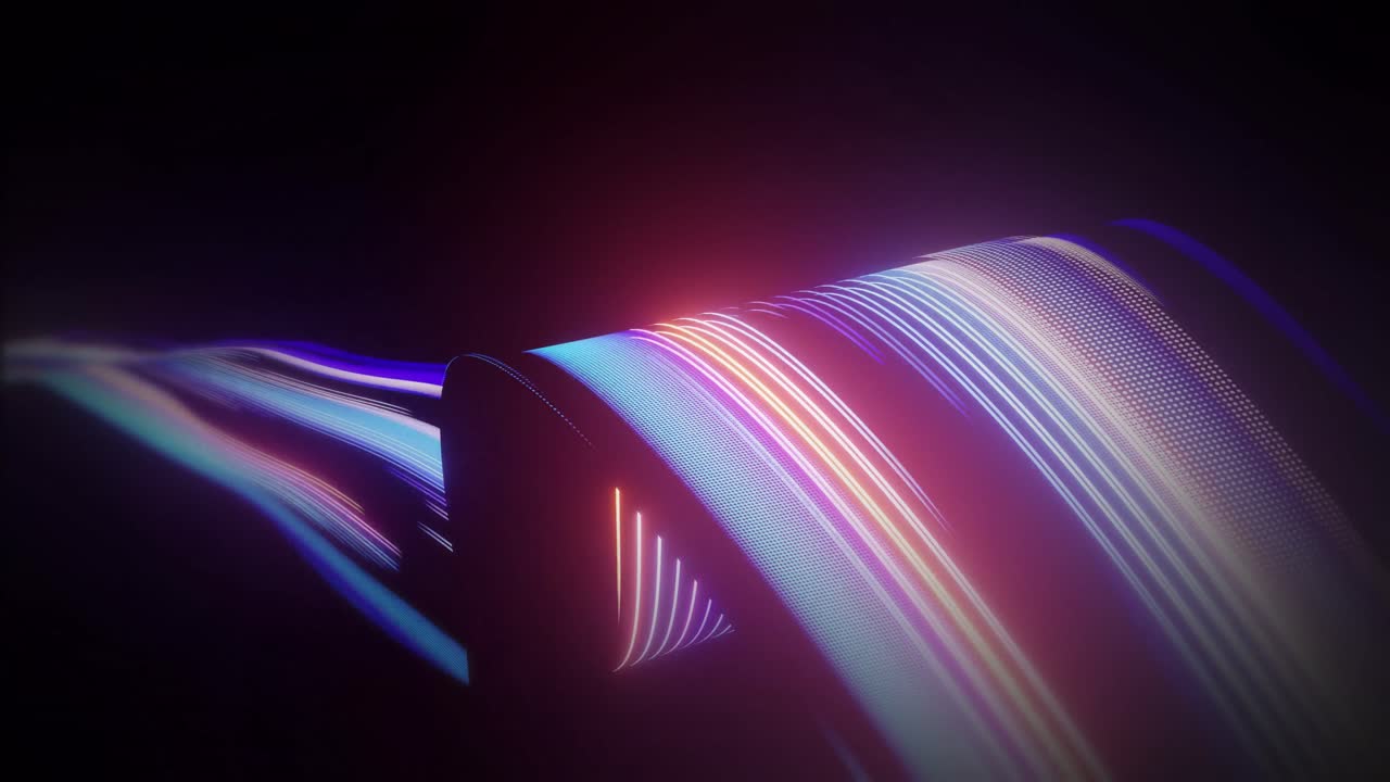 Animation of moving shapes on black background