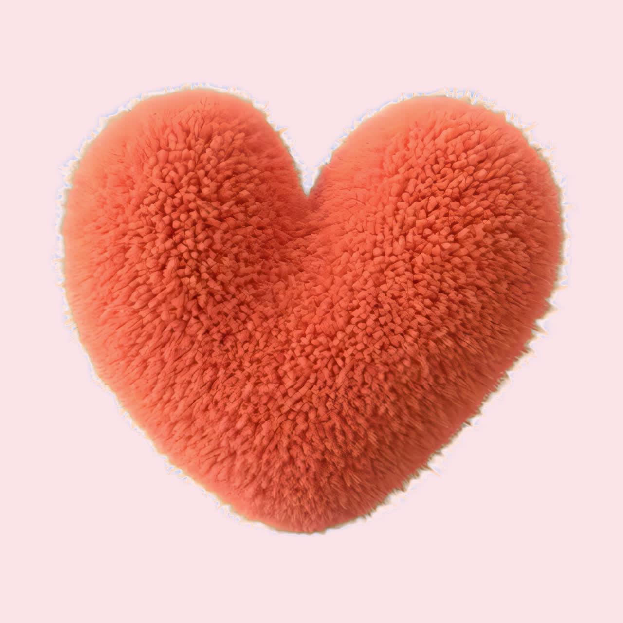 Aesthetic fluffy heart animation isolated asset, transparent 4K video, alpha channel, ProRes 4444