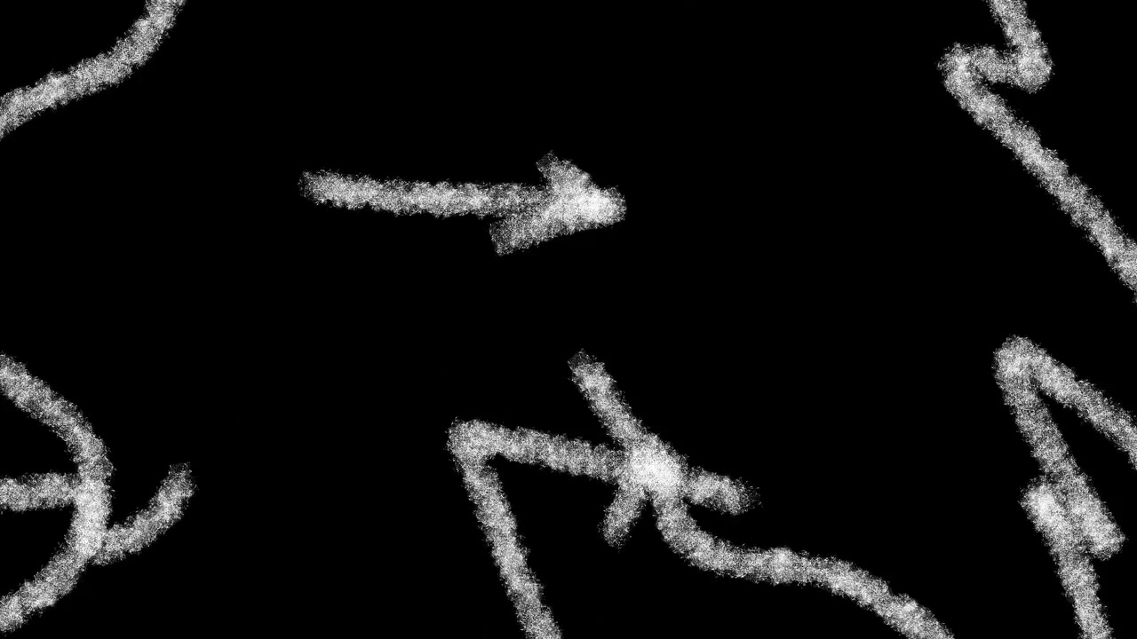 Animated Hand-Drawn Chalk Lines and Arrows on Black Background